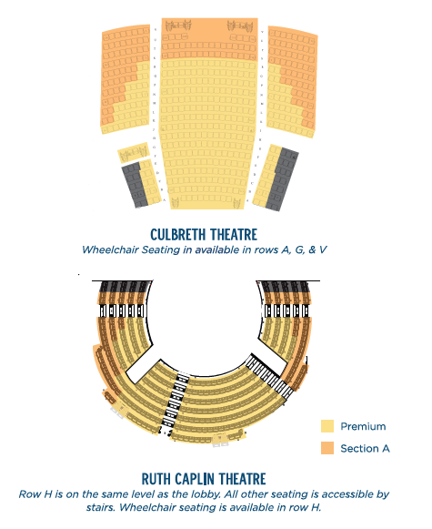 Culbreth Theatre and Ruth Caplin Theatre seating chart
